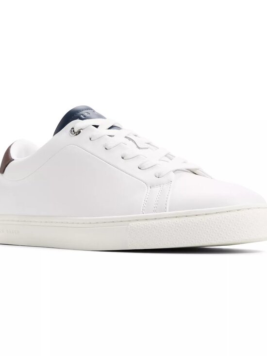 Ted Baker Men\'s Robberto Lace Up White Leather Shoes, Size 8.5, New With Box main image 9